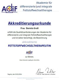 zertifizierte Fettstoffwechsel-Therapeutin